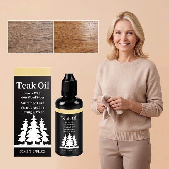 Solid Wood Furniture Care Oil 50ml, Wood Floor and Table Maintenance for Waterproofing and Brightening, Nourishes and Protects Against Dryness and Cracking, Restores Natural Wood Luster