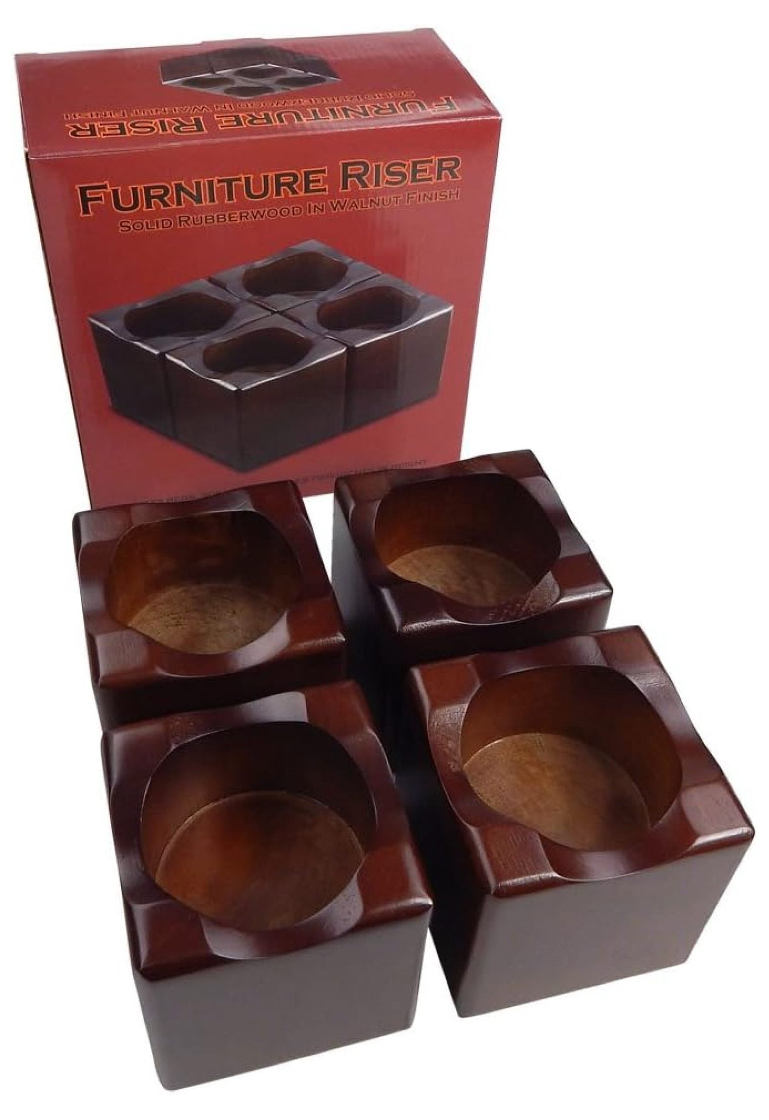 Solid Wood Furniture Risers - Set of 4, 2 Inch Lift - Sofa, Bed, Table ...