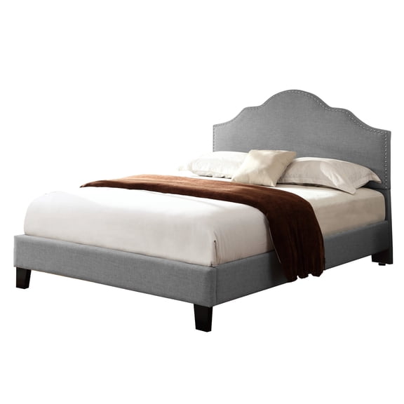 Solid Wood Gray Queen Bed, Foam Inside - Add Character to Bedroom