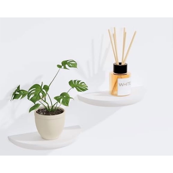 Solid Wood Half Round Floating Wall Shelves | Elegant Floating Shelves, Elevate Your Space. Perfect for Living Rooms, Bathrooms, Bedrooms, Offices, Children's Rooms