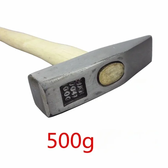 Solid Wood Handle Flat Head Iron Hammer Duck Billed Electrician Nail Hammer Service Tool Hammer Forged in Pure Profession Steel (500g)