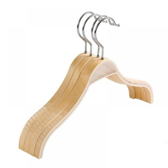 Solid Wood Hangers 5 Pack, Smooth Natural Finish Wooden Dress Hangers, Clothes Hangers Non-slip Seamless Hanger for Jacket, Pant, Shirt