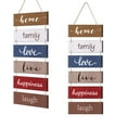 thumbnail image 1 of Solid Wood Hanging Wall Decorations, with Jute Twine, Rectangle, Mixed Color, 90x30cm, 1 of 6