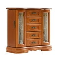 thumbnail image 1 of Solid Wood Jewelry Box Women Ring Storage with 5-Drawer,Built-in Mirror,Necklace Hook-Ring Storage, 1 of 10
