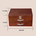 thumbnail image 1 of Solid Wood Jewelry Box with Multiple Compartments, Flocking Lining Organizer for Rings, Earrings, Necklaces, Bracelets, Watches – Brown, 20x15x11 cm, 1 of 1