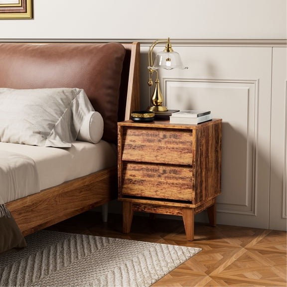 Solid Wood Leg Stability / Bedside Table for Bedroom / Convenient Storage