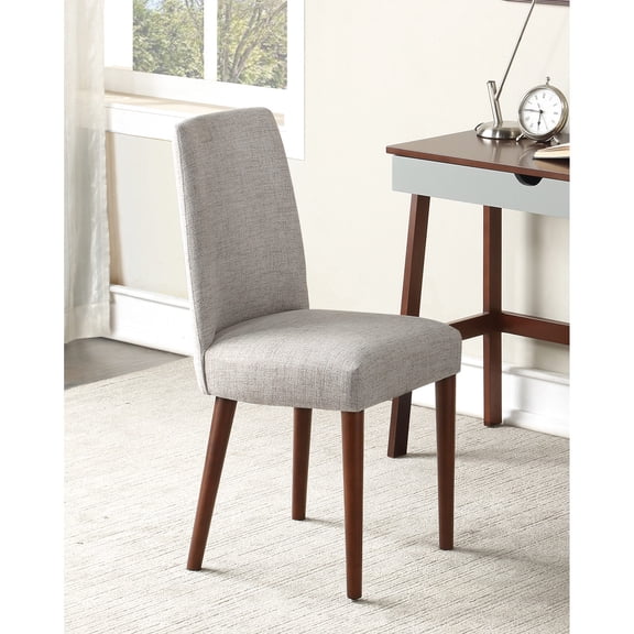 Solid Wood Legs & Corner Block Chair / For Home Extra Seating / Soft Gray Fabric