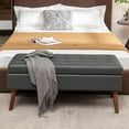 thumbnail image 1 of Solid Wood Legs Storage Ottoman Bench Easy Assembly Entryway & Bedroom Furniture Stylish & Practical, 1 of 12