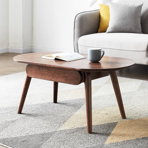 Solid Wood Low Table With Drawer Function, Elegant Coffee Desk For Home, W 120 X D 52 H 46 Cm, Quick Installation Natural Addition, Modern Living Room, Effortless Install Writing