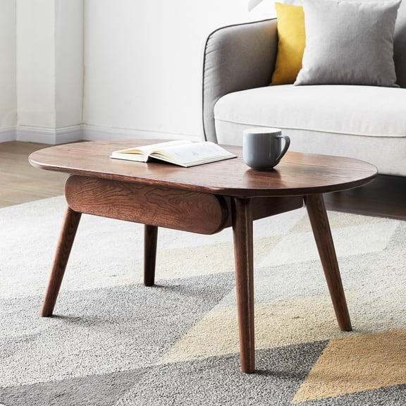 Solid Wood Low Table With Drawer Feature, Elegant Coffee Desk For Home Office, W 120 X D 52 H 46 Cm, Quick Install Writing Living Room, Assembly