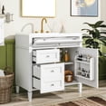 thumbnail image 1 of Solid Wood + MDF Cabinet - Tip-out Drawer for Small Items - Bathroom Space - Efficient Storage, 1 of 7