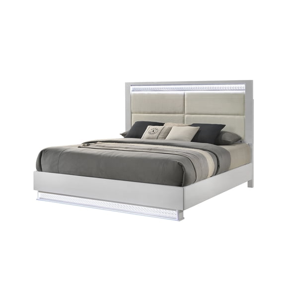 Solid Wood & MDF Filled - Soft Glow from Headboard - Bedroom Resting - Luxury Feel and Long - term Use