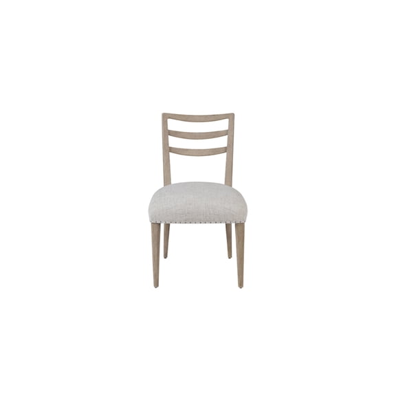 Solid Wood+MDF Ladderback Chair in Sand Shade / Polyester Upholstered for Dining Use, Set of 2