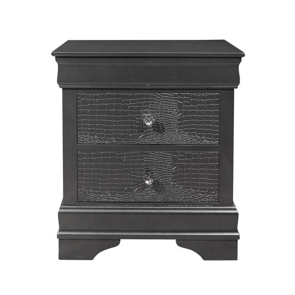 Solid Wood + MDF Nightstand | Crystal Embellished Hardware Nightstand for Modern Homes | Elevate Your Bedroom's Look