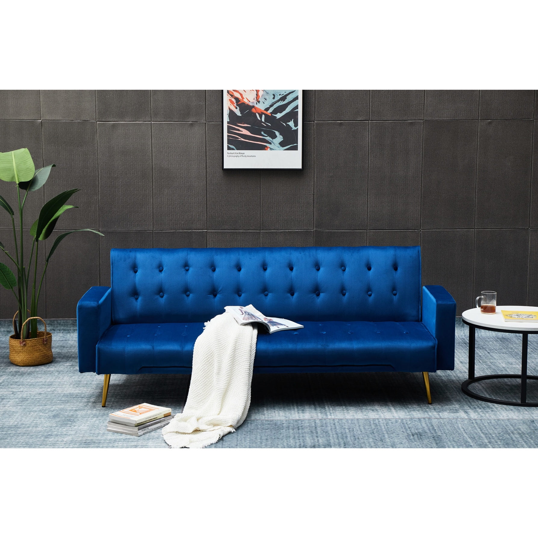 Solid Wood+MDF - Seats 3 - Compact Spaces / Golden Metal Legs, Long ...
