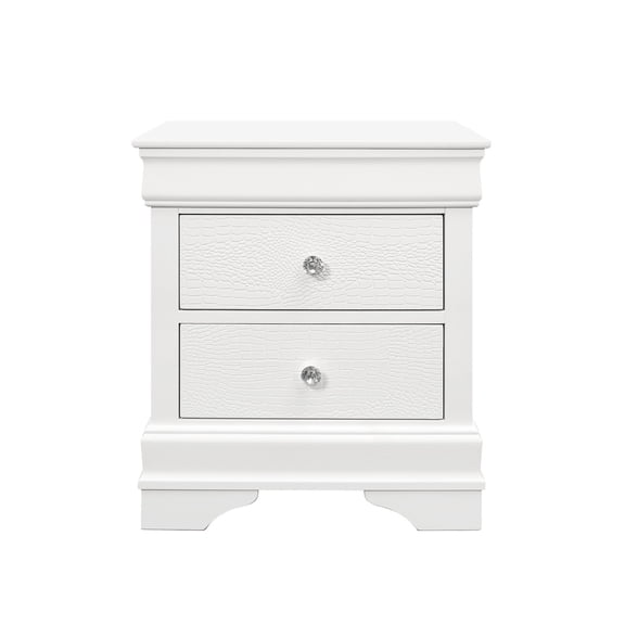 Solid Wood+MDF Structure - Crystal Embellished Details - Nightstand by the Bed - Enhances Functionality