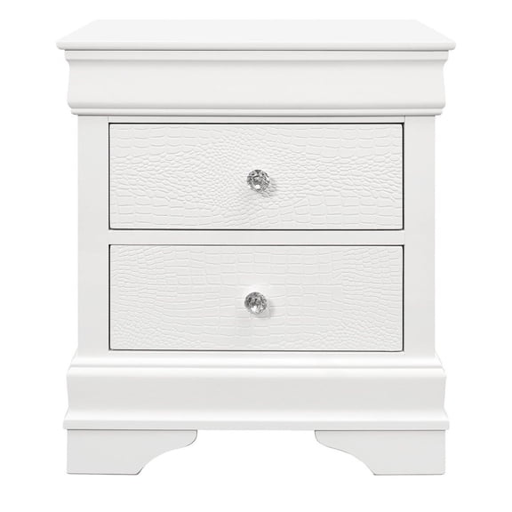 Solid Wood+MDF Structure - Crystal Embellished Details - Nightstand by the Bed - Enhances Functionality