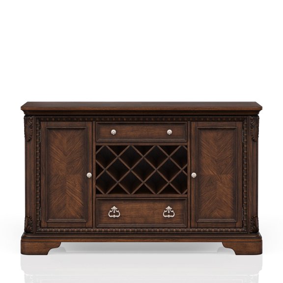 Solid Wood Mahogany Server | Wine Storage, 2 Drawers for Home Bar Areas