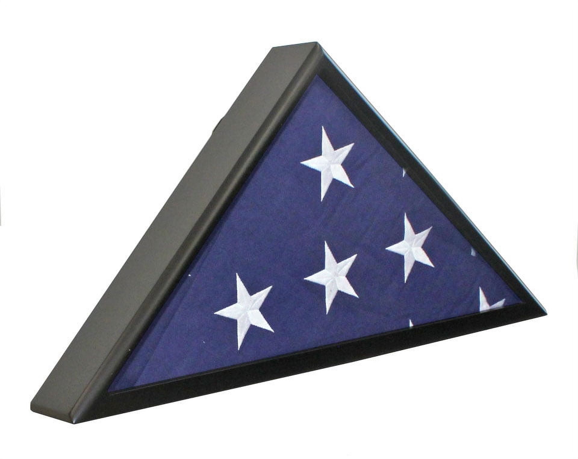 Solid Wood Memorial Flag Case Frame Display Case for 5x9.5' Flag Folded