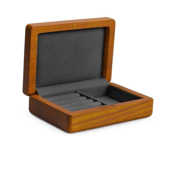 Solid Wood Microfiber Ring Organizer Case Earring Display Box Jewelry Boxes Prop Storage Showcase Ladies Gift Bead Box