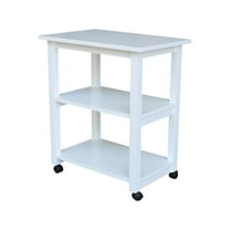 Solid Wood Microwave Cart White