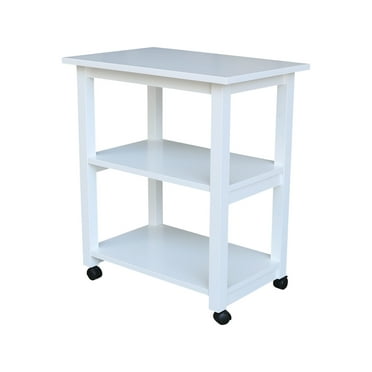 Solid Wood Microwave Cart White