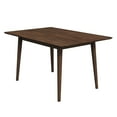 thumbnail image 1 of Solid Wood Mid-century Modern Dining Table, Seats 4 To 6, Brown Stain Finish With Beveled Edge Table For Kitchen, Stain, Rectangular, 4-6 Edges, 1 of 2