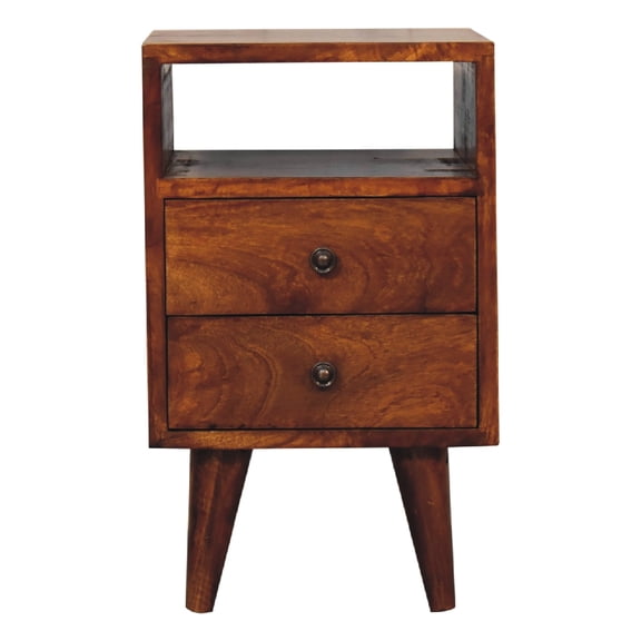 Solid Wood Mini Chestnut Bedside - Make Your Bedroom Stand Out For A Chic Look Stylish Option