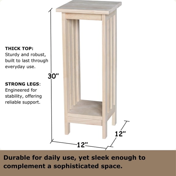 Solid Wood Mission Plant Stand - 30"