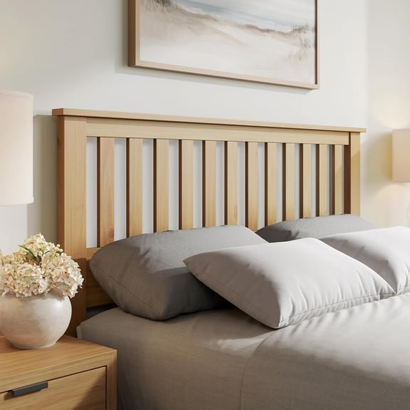 Solid Wood Mission Style Queen Headboard, Pine, Easy Assembly, Bed Frame Mount, 63 x 43.9 Inches