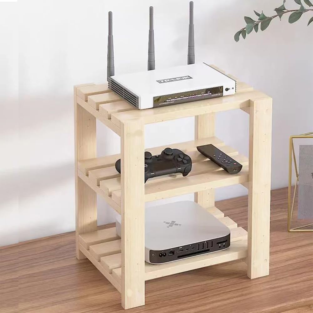 Solid Wood Multi-Layer Wireless Router Heat Dissipation Rack, Socket ...