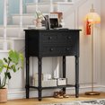 thumbnail image 1 of Solid Wood Narrow Console Table 23.7 Inch Slim Design With 3 Drawers And Open Shelf For Small Living Rooms Hallways Entryways, 1 of 8