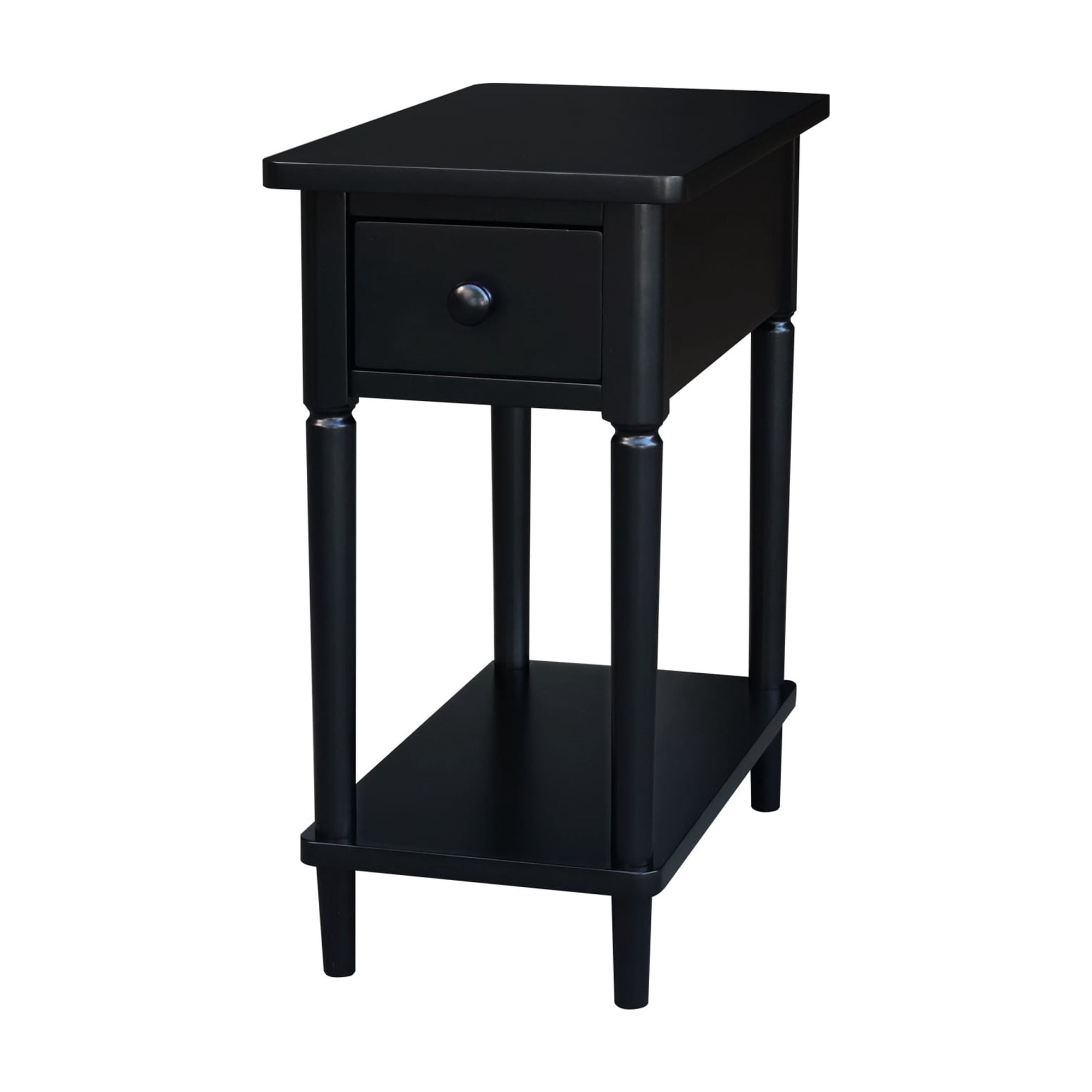 Solid Wood Narrow Side Table in Black - Walmart.com
