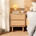 thumbnail image 1 of Solid Wood Nightstand Walnut Night Stand with Drawers Mid Century Modern Nightstand with Storage,Wood Night Stand,Small Bedside Table for Bedroom,Living Room,Office,Natural Bedside Table, 1 of 9