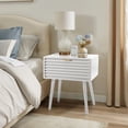 thumbnail image 1 of Solid Wood Nightstands with Drawers, Mid Century Modern Side Table, Small End Table Night Stand with Storage Drawer for Living Room, Bedroom, White, 1 of 7