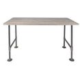 thumbnail image 1 of Solid Wood Office Desk with Industrial Pipe Legs, Riverstone Grey, 1 of 10