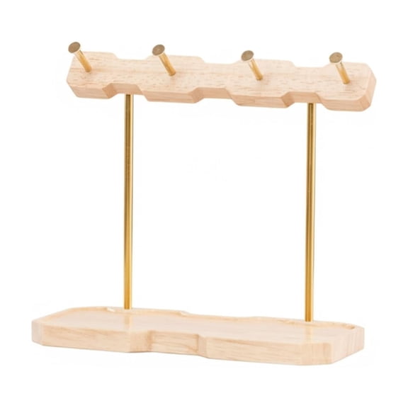 Solid Wood Open-Frame Vertical Desktop Organizer with Anti-Slip Base
