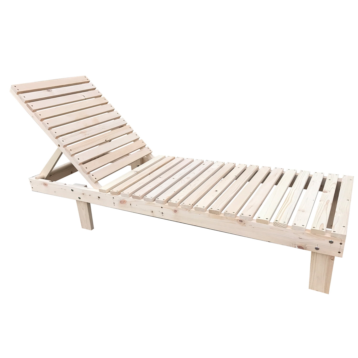 Solid Wood Outdoor Pool Deck Chaise Lounge Chair Patio Furniture
