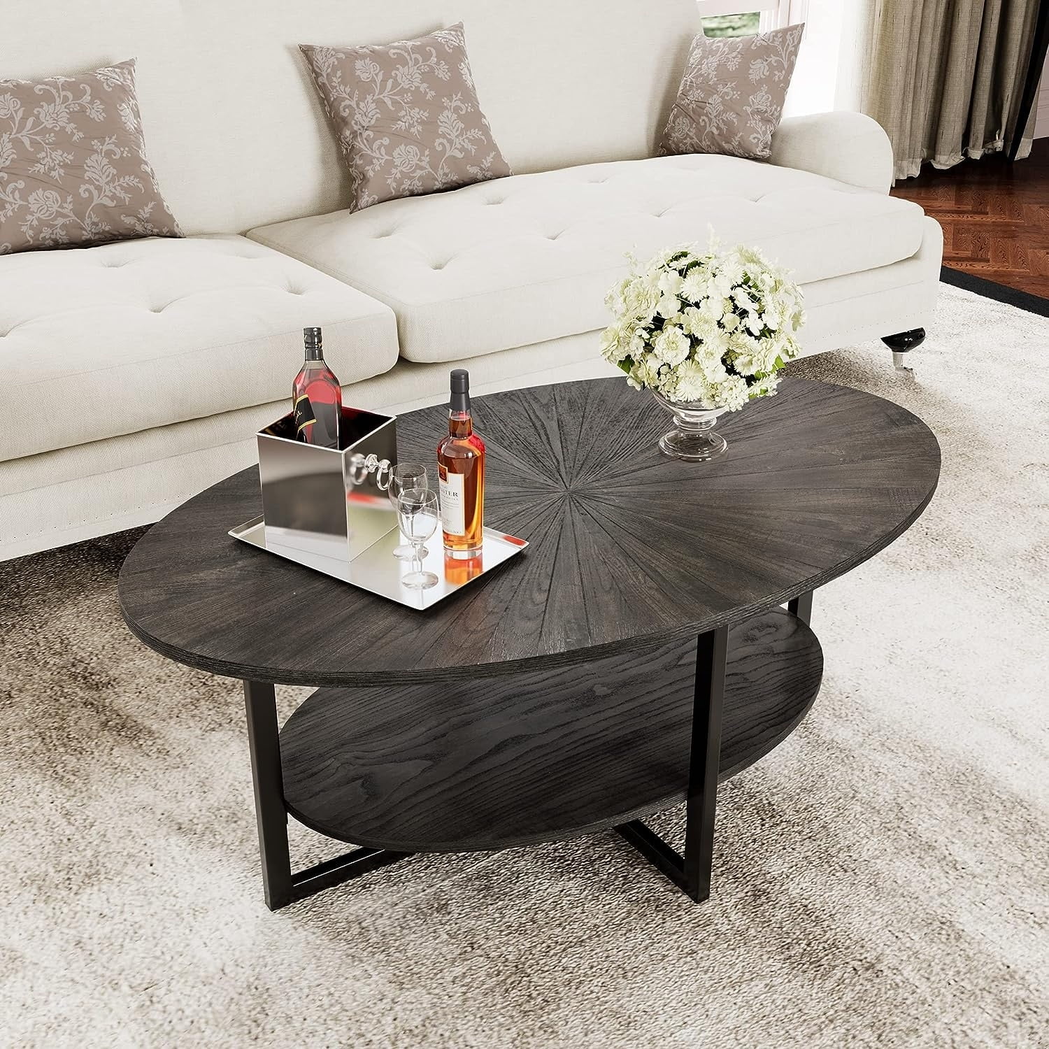 Cross Oval Coffee Table