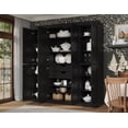 thumbnail image 1 of Solid Wood Pantry Cabinet - 71.5" Tall x 65" W - Wood Storage Cabinet w/ 8 Shaker Wooden Doors, 2 Drawers & 12 Adjustable Shelves - Black, Kitchen Cupboard, 100% Eco-Friendly Wood - Modular Cabinets, 1 of 6