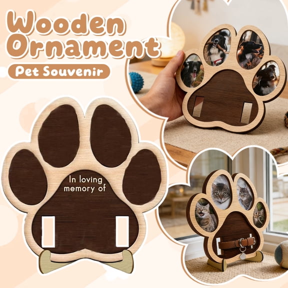 Solid Wood Pet Memorial Cat Dog Collar Display Stand - Decorative Ornamental Collar Holder For Cat & Dog Memorial Keepsake - Ideal Home Office Desk Shelf Decoration For Pet Owners