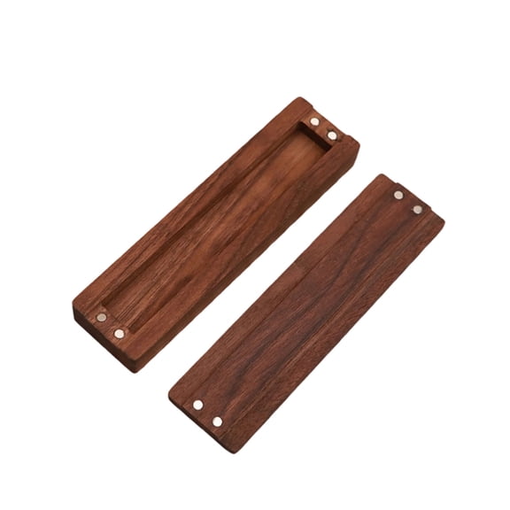 Solid Wood Pet Whisker Hair Keepsake Box Compact Portable Memory Storage Case Elegant Handcraft Container for Cat Dog Collection Travel Moving Souvenir Preservation