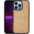 thumbnail image 1 of Solid Wood Phone Case for iPhone 13 Pro Max, Luxurious Natural Wood Grain Case with Drop Tested Shockproof Bumper and Camera Lens Protection Cover for iPhone 13 Pro Max (6.7) MW Cherry, 1 of 17