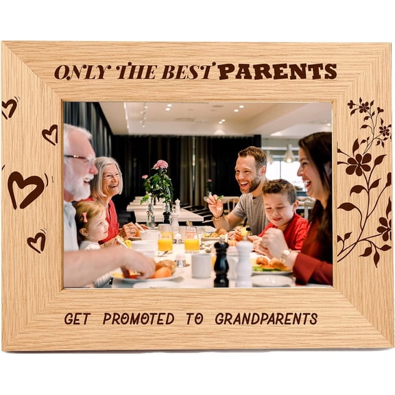 Solid Wood Photo Frame 6x8 inch Only The Best Parents Natural Goodnight Horizontal Poster Frame Standing Freestanding Wall Mountable Vintage Wooden Picture Frames High Definition Glass DIY