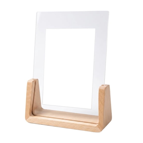 Solid Wood Photo Frame, Minimalist Desktop Picture Frame with Clear Acrylic Panel, Natural Wooden Display Holder for 4x6 Photos, Desk, Shelf, Nightstand & Home Decor
