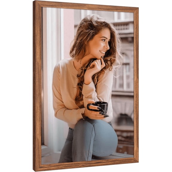 Solid Wood Picture Frame 20 x 30 Inches Rustic Brown Bestseling