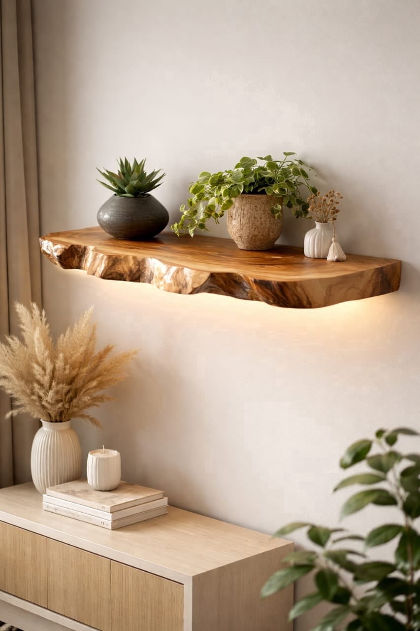 Wood Floating Shelves for Bathroom Living Room Bedroom Kitchen Farmhouse.
