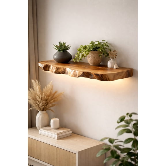 Wood Floating Shelves for Bathroom Living Room Bedroom Kitchen Farmhouse.