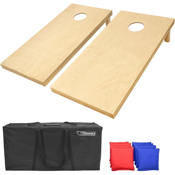 Solid Wood Premium Cornhole Sets - Choose 4 x 2 ft or 3 x 2 ft - Game Boards Include Set of 8 Cornhole Toss Bags