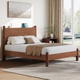 thumbnail image 1 of Solid Wood Queen Bed Frame with Storage Headboard and Charging Station, Modern Queen Size Platform Bed Frames, No Box Spring Needed, 1 of 9